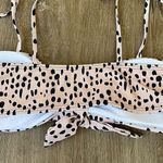 SheIn  bikini top string ties pink black spots swim separates women’s sz L Photo 2