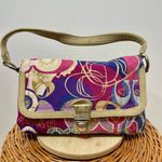 Coach  Poppy C‎ Metallic Layla Graffiti Metallic Demi Satchel Shoulder Swing Bag Photo 9