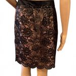 Trina Turk NWOT! Silk Skirt Black Lace Short Side-zip Size 6 Photo 4