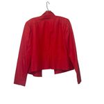 W By Worth Red Faux Leather Women's Blazer Jacket Size 6 Designer Statement Photo 3