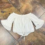 EXPRESS  Elastic Neck Off The Shoulders Bell Short Sleeve Blouse Large Photo 3