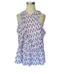 Loft  Floral Sleeveless Peplum Tiered Blouse NEW Size LARGE Photo 1