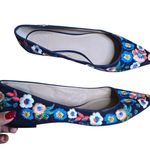 Tory Burch  Rosemont Pansy Floral Embroidered Pointed Toe Flats Size: 9 Photo 0