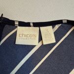 Chico's Collection Women's Jumpsuit Sz 16 Large Sleeveless Striped Navy White # Blue Photo 5