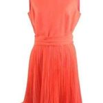 Vintage 1960s Coral Jack Bryan By Dupuis Dress with Pleated Skirt Medium Pink Photo 0