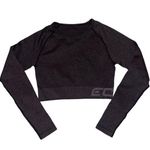 ECHT ribbed arise comfort grey cropped long sleeve shirt women’s size XS Photo 0