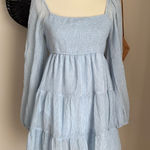 Altar'd State  Light Blue Pastel Long Sleeve Dress, Size Medium Photo 0