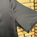 Joie  Black‎ Satin Lace Trim Short Sleeve Blouse Size Small Photo 2