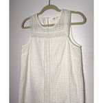 Solitaire  White Shift Eyelet Lace Sleeveless White Lined Casual Cotton Dress S Photo 2