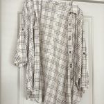 Linen Button Up Plaid Flannel Multiple Size M Photo 0