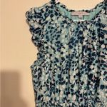 Loft  Blue Floral Tiered Midi Dress Medium Photo 4