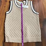 Evereve  Taupe Open Knit 100% Cotton Brooklyn Tank Sweater Vest Photo 6