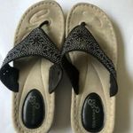 Mountain Sole  Bling Thong Wedge Sandal Black Photo 0