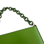 Kate Spade Madison Saffiano Pochette Bag + Card Holder Resin Chain Turtle Green Photo 4