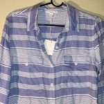 BeachLunchLounge NWT Beach Lunch Lounge Long Sleeve High Low Button Up Blouse Women Size Small  Photo 1