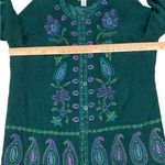 Beautiful Colorful Boho floral embroidered wool coat Green Size 2X Photo 5
