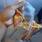 Peppermayo Nwt Colorful Summery Striped Smocked Tie Back Linen Tube Top Photo 2