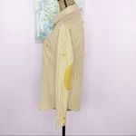 ZARA  TRF Button Front Shirt Striped Elbow Patches Medium Yellow White Oxford Photo 1