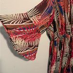 Avenue Multicolor Leaf Pattern Long Sleeve Dress Photo 2