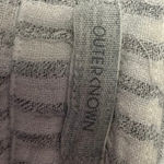 Outerknown White Gray Linen Striped V-neck Short Sleeve Shirt Blouse Top Size M Photo 3