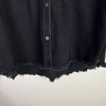 ZARA Fringe Black Denim Oversized Jacket with Rhinestones-Women’s Size xsmall Photo 5