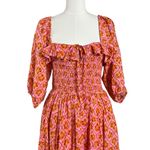 Free People  Ethereal Oasis Midi Dress Pink Floral Small NEW Bohemian Milkmaid Photo 6