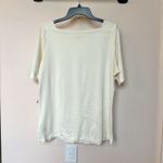 Coldwater Creek  Top XL Short Sleeve Cream Supima Cotton Boat Neck Pullover NWT Photo 2