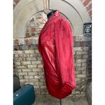 leather Jacket oversized snakeskin suede red shoulder pads Size XL Photo 6