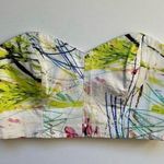 Milly White Multicolored Paint Splatter Crop Top Side
Zipper Size 8 Photo 0