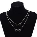 Two Layer Silver Infinity Necklace Photo 0