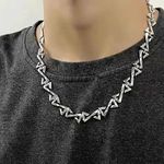Titanium Steel Link Chain Necklace for Men Women,Personality Punk Hip Hop Necklace Silver Photo 1