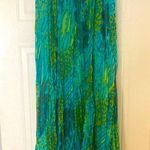 Ruby Rd . Green Blue Pleated Maxi Dress Size 12 Photo 0