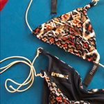 LEZARD BATIK CAVIAR PRINT BIKINI SET 2 pieces NWOT Black Size XS Photo 5