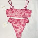 Show Me Your Mumu NWT  Pink Tie Dye Scrunch Bikini Destin Top Del Rey Bottoms Set Photo 10
