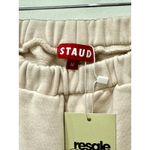 Staud Cotton Cambrie Side Striped Sweatpants Crystal Grey/White Womens Size M Gray Size M Photo 3