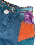 VTG 80 90s Major Damage Patchwork Denim Shorts Sz 22 Rare Y2K Hip Hop Streetwear Blue Photo 5