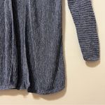 Tahari Long Sleeve Open Cardigan Marled Blue White Ribbed Knit M Photo 4