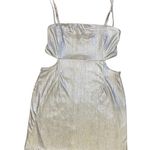 Lulu’s XL metallic mini dress with cut outs homecoming prom Silver Photo 0