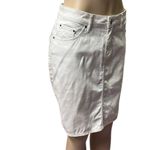 Jag jeans Jag White Cotton Stretch Denim 5 Pocket Casual Jean Mini Midi Skirt Womens 8 Photo 3