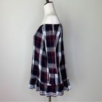 FOR THE REPUBLIC Plaid Off Shoulder Bell Sleeves Peplum Top Photo 4