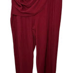 Micas Burgundy Wide Leg Pants XL Draped High Waist Dressy Casual Career Photo 0