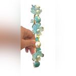 Fairy Headband with Lucite Flowers, Turquoise, Czech Glass and Glass Pearls Blue Photo 5