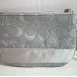 Coach Signature Gray Wristlet Pouch with mini hang tag 7”x4.5” Photo 3