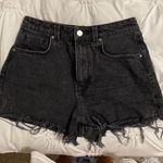 ZARA High Rise Denim Shorts Black Photo 0