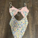 Gianni Bini New GB One Piece Swimsuit, Multicolor Floral, Neck Strap-Tie Small Photo 2