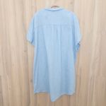 Tahari  Womens Linen Dress Size 3X Light Blue Button Front Coastal Minimalist Photo 3
