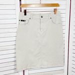 IZOD  A Line Stretch Twill Casual Skirt Tan 4‎ Photo 6
