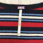 Free People  Women’s Striped Faux Wrap Tie Front Cropped Shirt Photo 4