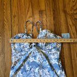 Shade & Shore  NWT Blue Toile Floral Print One-Piece Swimsuit XL (16) Photo 8
