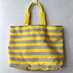 Vintage New Lancôme Tote with Stripes Cosmetic traveler Beauty Bag Yellow Photo 0